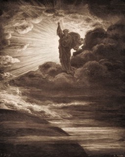 The Creation of Light, Old Testament, woodcut by Gustave Doré