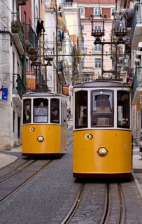 Funicular railway Elevador da Bica, R.S. Paulo, Lisbon, Portugal