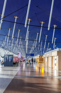 Terminal 1 of Pudong International Airport (PVG) in Shangai, China
