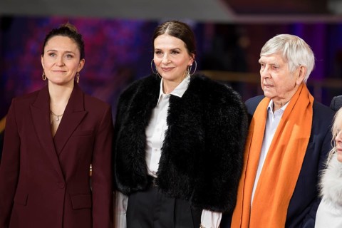 Guest, Juliette Binoche and Tom Courtenay on the Red Carpet at the premiere of the film Queen at