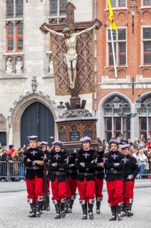 BRUGES, BELGIUM, MAY 17: Annual Procession of the Holy Blood on Ascension Day. Locals perform an