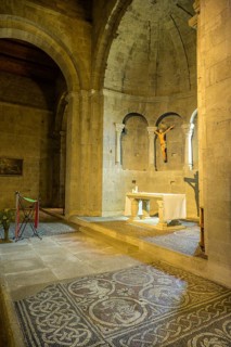 Medieval mosaic floor from the 12th century in the Abbey of Notre Dame de Ganagobie,