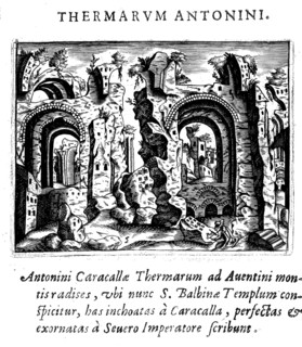 Baths of Caracalla, Thermae Antoninianae, ancient baths in Rome, Italy, Historical, digitally