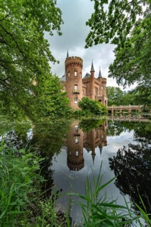 Schloss Moyland moated castle, Bedburg-Hau, Kleve district, North Rhine-Westphalia, Germany