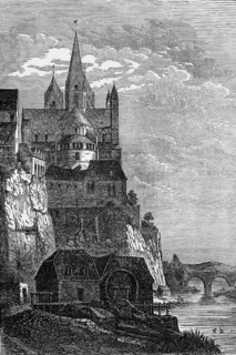 An illustration of Limburg in 1707, a city that was then in the Netherlands but is now in the