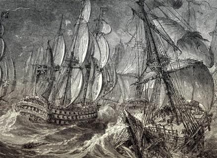 The Battle of Quiberon Bay, Seven Years' War, on 20 November 1759