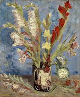 Vase with gladioli and China asters (1886), Vase with gladioli and China asters (1886), Painting by
