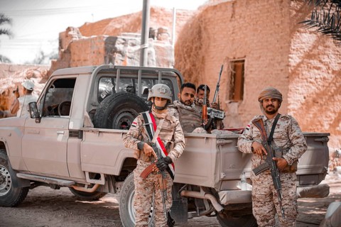 In Seiyun, Yemen on January 04, 2026, soldiers of the Yemeni Armed Forces take full control of the