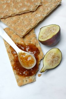 Fig jam on crispbread, Ficus carica