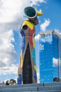 Woman and bird, Dona i Ocell, sculpture by Joan Miró at Park Miró in Barcelona, Spain