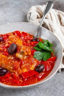 Pollo alla romana, Roman chicken, homemade, no people