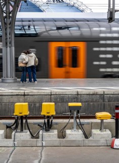Digitalisation at Deutsche Bahn, in the yellow cable protection and distribution boxes the data