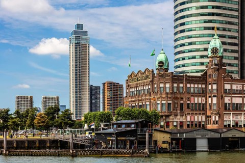 Hotel New York, historic art nouveau building on the Kop van Zuid, former headquarters of the