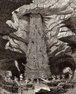 Zentrale Leiter in der Höhle, Bolonchen, Yucatan, Mexiko