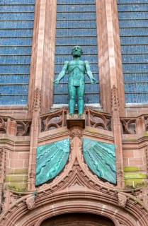 'Welcoming Christ' sculpture by Elizabeth Frink, Anglican Cathedral Church of Christ in Liverpool,