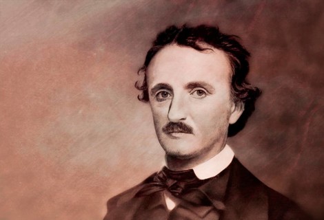 Portrait of Edgar Allan Poe, 1809 – 1849, American writer, digitally edited according to a