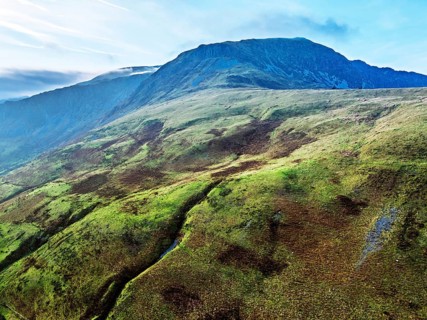 Autumn colours over Mach Loop from a drone, Minffordd, Tywyn, Wales, UK