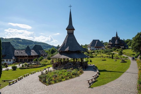 Awesome Barsana Monastery buildings in Romania.