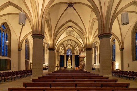 Interior of the Lutheran City Church in Unna, North Rhine-Westphalia, Germany