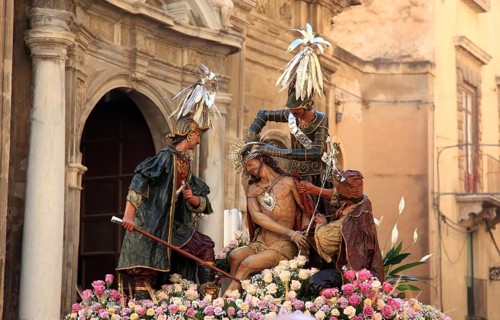 Sicily, Trapani, Good Friday mystery procession La Processione dei Misteri, during the procession