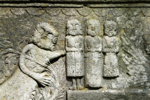 Details of an ancient tombstone, Former Protestant parish church of Abterode, Werra-Meissner
