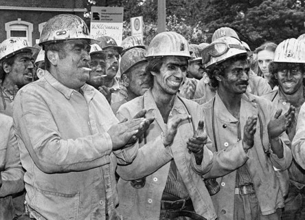 Recklinghausen, DEU - 28.06.1991 - Miners from the General Blumenthal colliery demonstrate against