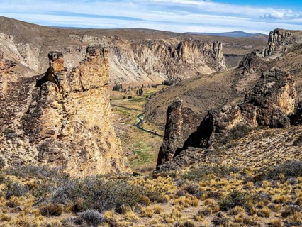 Rock formations, Sendero Los Balcones, hiking trail along the canyon rim of the Rio Pinturas,