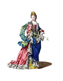 Historical dress, fashion over time, dress of the Princess of Conty 1700, Louise Élisabeth de
