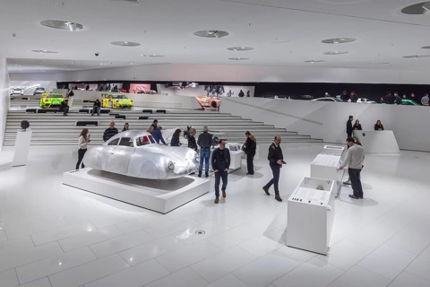 Porsche Museum Stuttgart. The Porsche Type 64, built in 1939, is the forefather of Porsche sports
