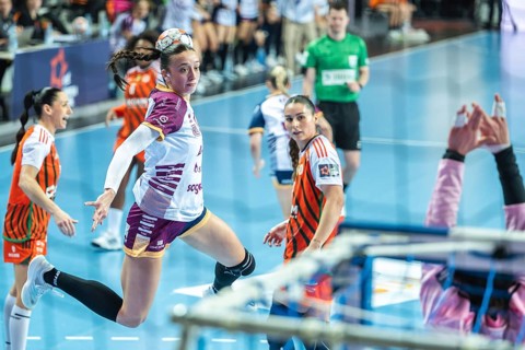 LUBIN, POLAND - FEBRUARY 8, 2026: Handball EHF European League women match KGHM MKS Zaglebie Lubin