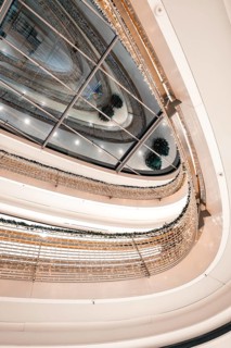 Interior view of a modern staircase with decorative lighting, Königsbau Passage, Stuttgart, Germany
