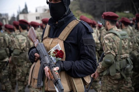 Damascus, Syria. December 8th 2025. The Syrian transitional government stages a military parade at