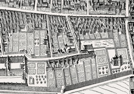 The Cowgate, from the Port to College Wynd, Edinburgh, Scotland, by James Gordon of Rothiemay, 17th