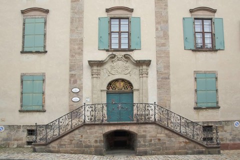 Building with staircase, Haldenstraße, Donaueschingen, Südschwarzwald, Black Forest,
