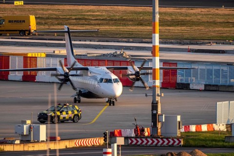 Private Wings airline, Dornier 328-110, D-CAWA, at Cologne-Bonn airport, after landing, taxiway to