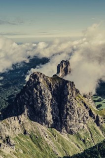 Sunrise hike on the Hochplatte in the Ammergau Alps, Ammergebirge in the Allgäu, Bavaria, Germany