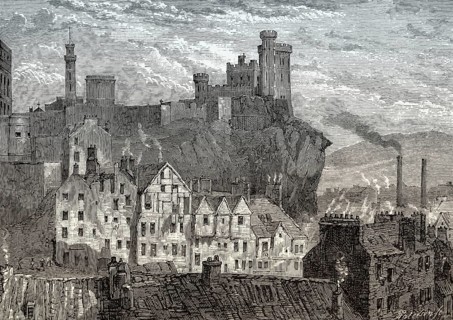 View from the back of Shakespeare Square across Low Calton towards Edinburgh Jail, Edinburgh,