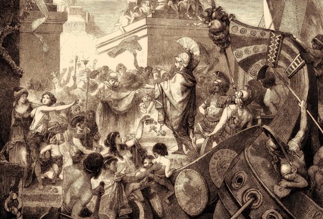 The return of Alcibiades, a prominent Athenian statesman, orator, and general in ancient Greece,