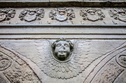 Angel at the mausoleum oft he Barons of Münchhausen, Apelern, Lower Saxony, Germany