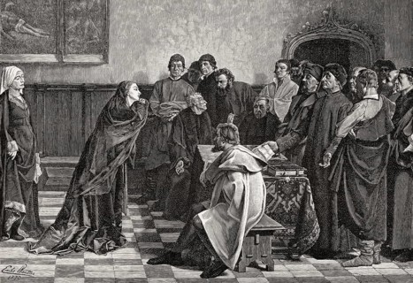 Mary, Duchess of Burgundy, asking for mercy for Chancellor Hugonet and the Sire d'Humbercourt in