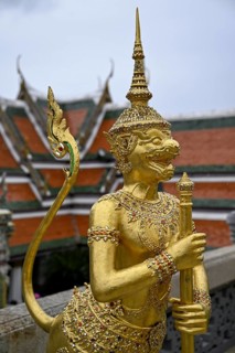 Statue in Wat Phra Kaew, Temple of the Emerald Buddha, Bangkok, Thailand