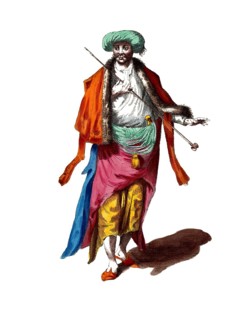 Historical clothing, fashion over time, clothing of a Janissary around 1700, in the Ottoman Empire