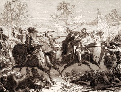 Battle of Lützen, death of King Gustav II Adolf, King of Sweden on 16 November 1632