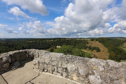 Castle ruins of Hohengundelfingen, ruins of a medieval hilltop castle, former headquarters of the