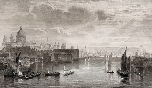 Panorama of Old London seen fromn Blackfriars Bridge