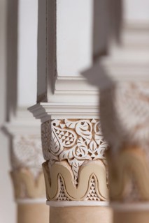 Columns in Riad, Column, traditional, decorated, ornament, decoration, art, construction, building,