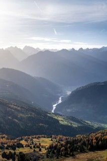 View from the Venet to the Oberinntal in the morning light, Ötztal Alps, Tyrol, Austria