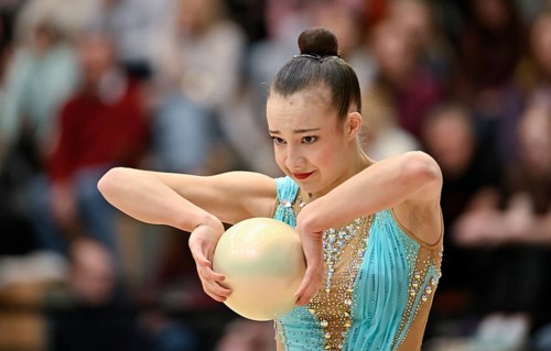 Dora Valant SLO with handheld ball rhythmic gymnastics, RSG Turnen Schmiden International 2026,