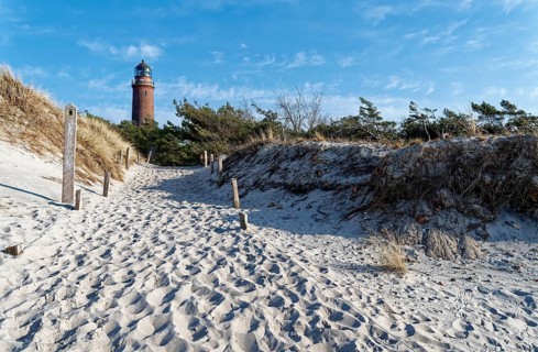 Darßer Ort lighthouse in the Western Pomeranian Lagoon Area National Park. Prerow,