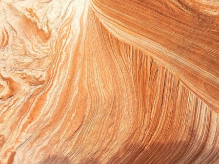 Explore the intricate patterns of layered sandstone in a red desert landscape. The natural textures